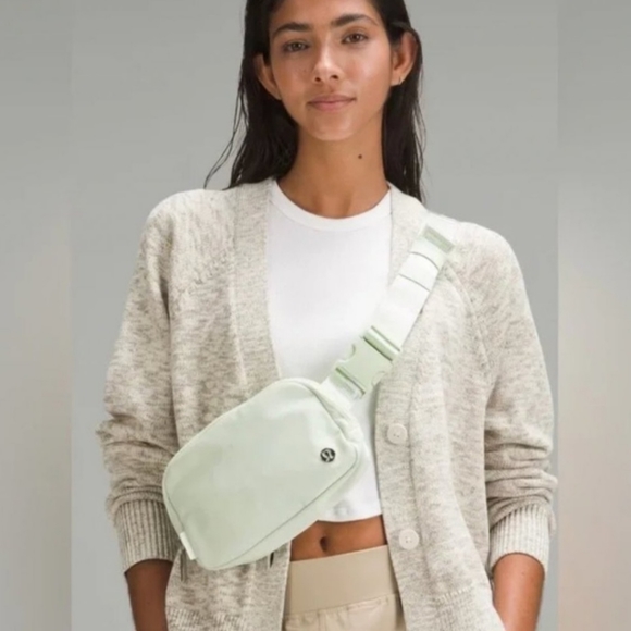 lululemon athletica Handbags - NWT Kohlrabi Green/White Wordmark lululemon Everywhere Belt Bag